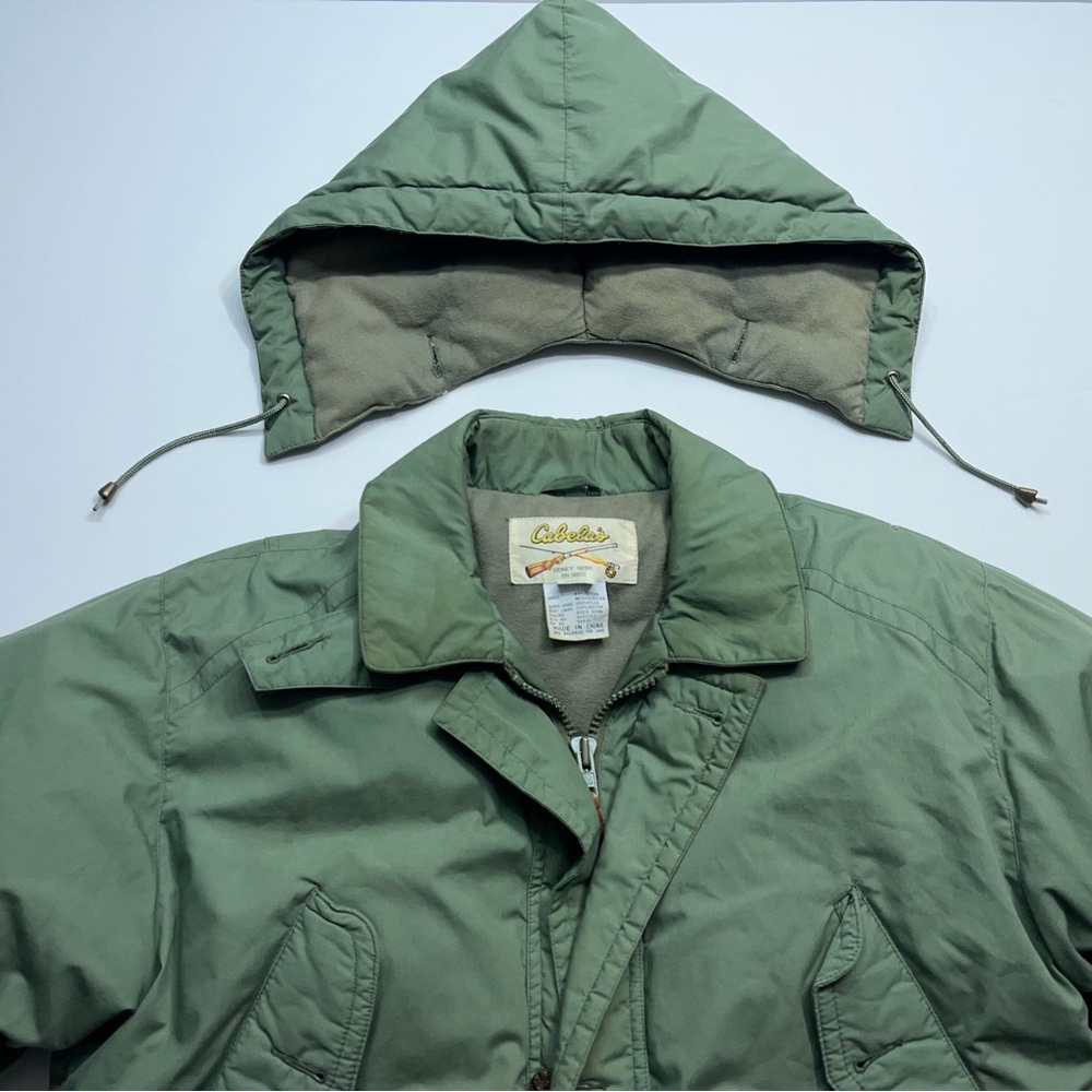 Cabela's Goose Down Field Jacket Mens Medium Fleece Lined Removable Hood  READ - Picture 11 of 16